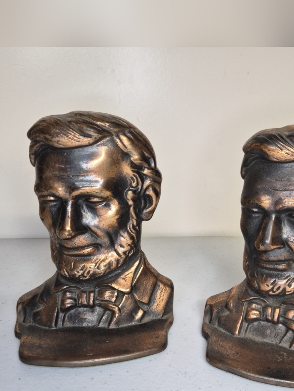 Antique-Style Bronze Bust Bookends - Pair